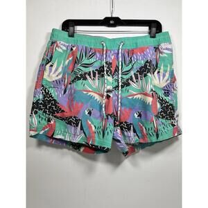 Party Pants Swim Trunks Medium Party Animal Tropical Men’s Board Shorts Parrot